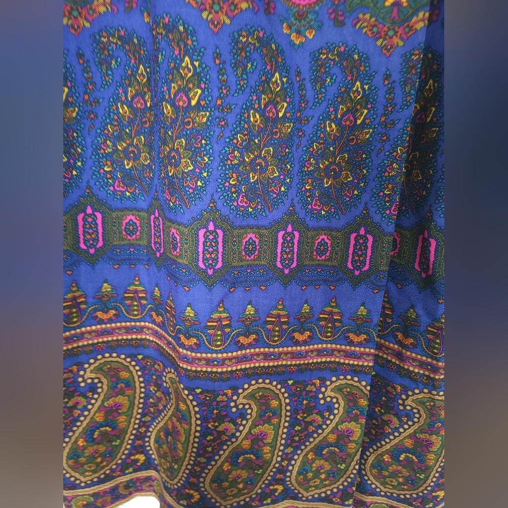 Carlisle Skirt Faux Wrap Midi Paisley 85%Silk & 15% Wool Silk Pencil Size 12 - Picture 4 of 6